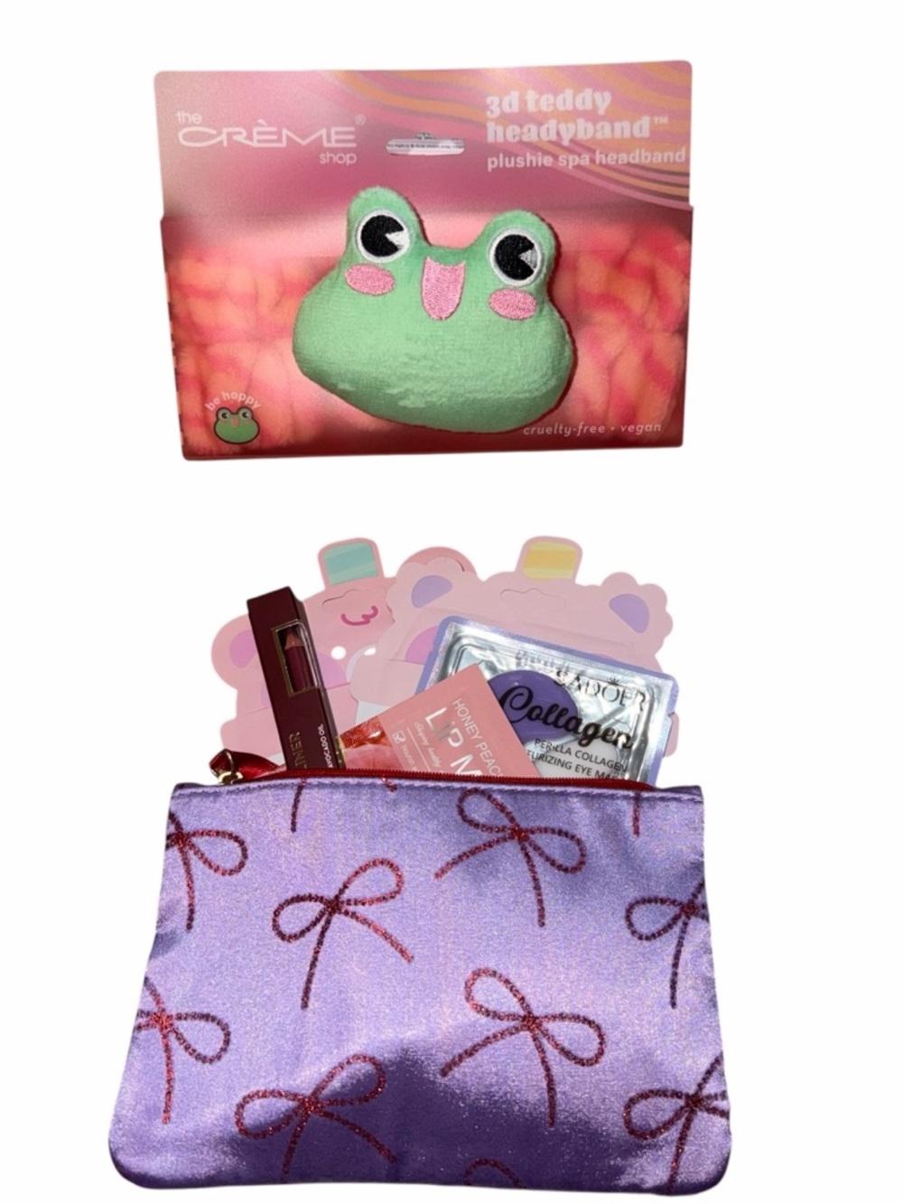 The Crème Shop Green Frog 3D Teddy Plush Skincare Headband - Picture 2 of 4
